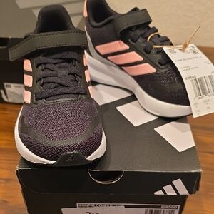 Adidas Kids' Black and Pink Sneakers - Runfalcon